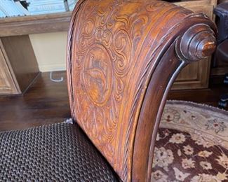 Thomasville Ernest Hemingway PaPa Writing Desk & Stool Collectors Set Desk: 55.5x44.25 x 26in Chair: 41” x 18” x 21” seat height: 31 HxWxD