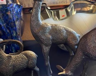 3pc Brass Animals Figures 10x6