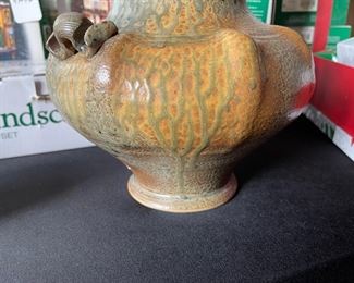 Larry Spears Studio Pottery Pot w/ Lid 9.5x10in