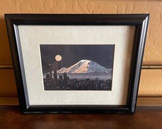 Byron Birdsall City lights Framed Print Frame: 9.75 x 10.75in