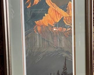 Signed Litho CHARLES GAUSE Framed Lithograph Print 123/300 1986 Frame: 30.5 x 13in