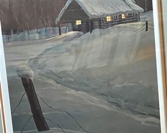 Signed Litho CHARLES GAUSE Framed Lithograph Print 123/300 1986 Frame: 30.5 x 13in