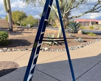 Werner 8 foot ladder maximum reach 12 feet 250 pounds Model 6008 250 pounds load capacity ladder size 8 feet maximum reach 12 feet highest standing level 5’9”