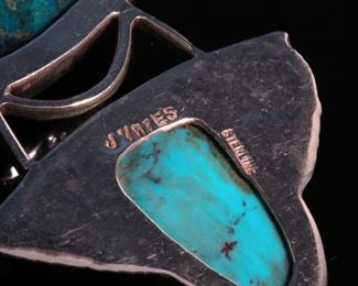 Judi Yates Sterling Silver & Turquoise Modern Pendant 63x43mm