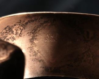 Navajo Vincent J. Platero VJP Sterling Silver Cuff Bracelet Native American Size: 7 1.25in Wide