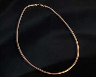 Italy 14k Gold Omega Necklace 18in LJMC-3 Length: 18in Width: 3mm
