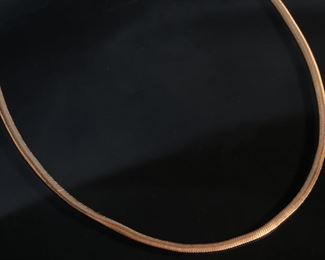 Italy 14k Gold Omega Necklace 18in LJMC-3 Length: 18in Width: 3mm