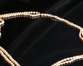 4-Strand Baroque & Traditional Pearl Necklace 14k Gold Clasp Length: 17.5in Round Pearl: 6mm
