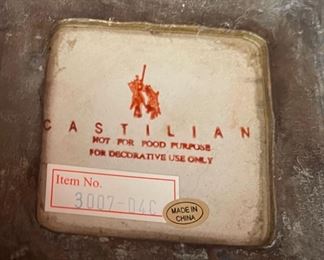 2pc Castilian Purple & Bronze Candle Stands PAIR 15 inches high