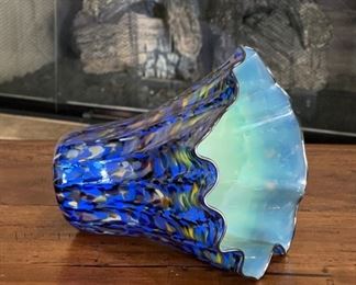 Ganglitz Glass Studio Art Glass Bowl Vase 10 x 9 x 9 HxWxD