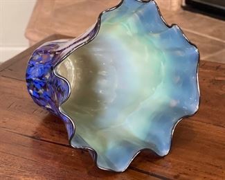Ganglitz Glass Studio Art Glass Bowl Vase 10 x 9 x 9 HxWxD