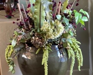 Lg Faux Plant & Pot Pot: 26 inches high by 20 inches diameter