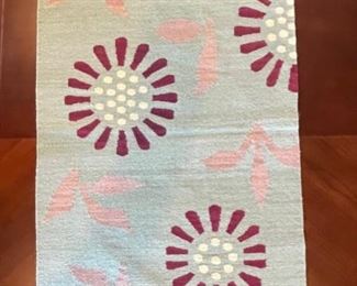 artAndes Handmade Peruvian Wool Rug Sunflowers/Leaves 37 x 23.5in