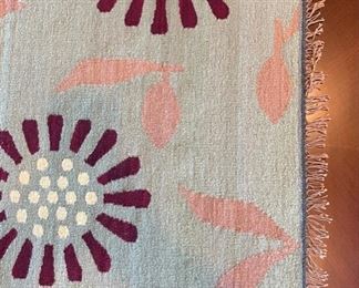 artAndes Handmade Peruvian Wool Rug Sunflowers/Leaves 37 x 23.5in
