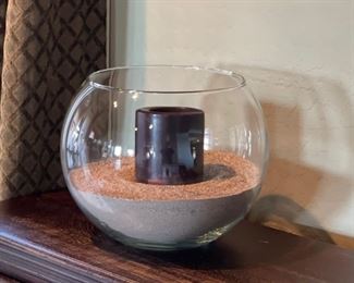 Sand & Candle Centerpiece Decor 9.5 x 11.5in diameter