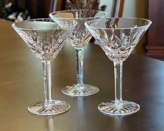 3pc Waterford Crystal Lismore Martini Glasses 8oz 6.125 H x 4.5in Diameter