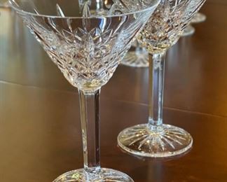 2pc Waterford Crystal Lismore Tall Martini Glasses 6.625in H x 4.625in diameter
