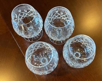 4pc Waterford Crystal Lismore Large Brandy Glasses 12oz Snifter 5.25in H x 2.625 in Diameter opening