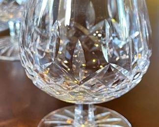 4pc Waterford Crystal Lismore Large Brandy Glasses 12oz Snifter 5.25in H x 2.625 in Diameter opening