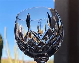 12pc Waterford Crystal Lismore Wine Hock Glasses 7.5 in H x 2.75 in Diameter Opening