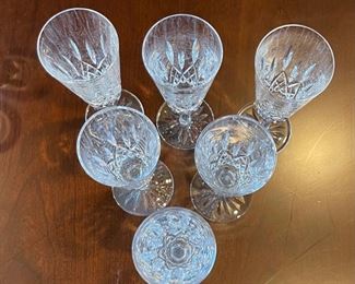 6pc Waterford Crystal Lismore Fluted Champagne Glasses 7.25in H x 2.5in Diameter Opening
