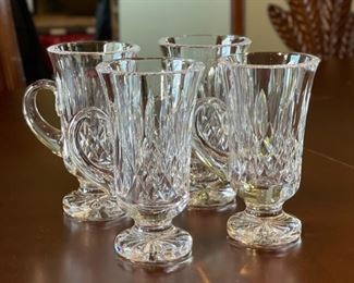 4pc Waterford Crystal Lismore Irish Coffee Glasses 5.375 in H x 2.875in Diameter Top