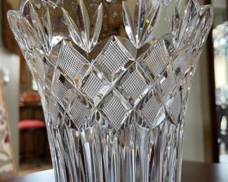 Waterford Crystal Flared Vase 10in x 7.25in diameter