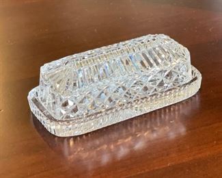 Waterford Crystal Covered Butter Dish Giftware 3 x 3.5 x 7.25in HxWxD