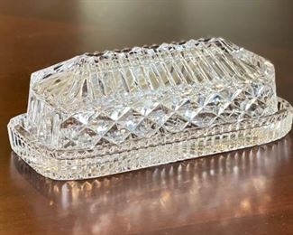 Waterford Crystal Covered Butter Dish Giftware 3 x 3.5 x 7.25in HxWxD