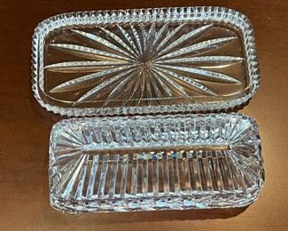 Waterford Crystal Covered Butter Dish Giftware 3 x 3.5 x 7.25in HxWxD