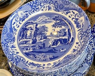 47pc Spode Italian Blue & White China Set 47pc as shown