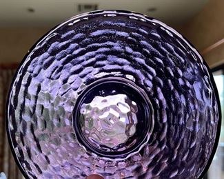 32pc Purple Textured Glass Plates & Bowls 32pc