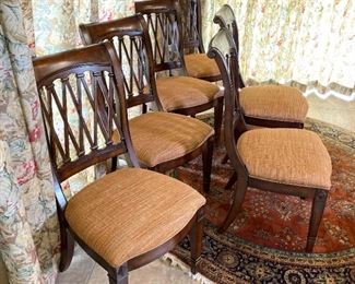 Drexel Heritage European Retreat Empire Oval Dining Table w/ 6 Chairs Table: 30x42x54-74in HxWxD