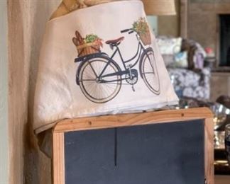 French Menu Chalkboard Ceramic Pig 22 x 12.5 x 6.5in HxWxD