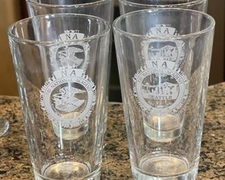 4pc FBI National Academy Glasses Cocktail Highball Bar Beverage Tumblers 5.75 x 3.25in diameter