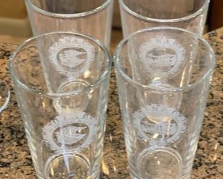 4pc FBI National Academy Glasses Cocktail Highball Bar Beverage Tumblers 5.75 x 3.25in diameter