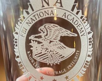 4pc FBI National Academy Glasses Cocktail Highball Bar Beverage Tumblers 5.75 x 3.25in diameter