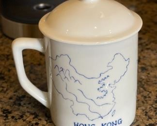 DEA Hong Kong Lidded Tea Cup teacup coffee 5.5 x 5 x 3.75in HxWxD