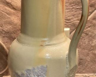 Signed Studio Pottery Pitcher Shawn 12 x 7 x 5.5in HxWxD