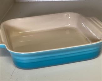 2pc Le Creuset Square Baking Dishes Blue LG: 2 x 11 x 9in HxWxD