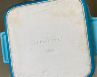2pc Le Creuset Square Baking Dishes Blue LG: 2 x 11 x 9in HxWxD