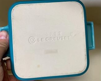 2pc Le Creuset Square Baking Dishes Blue LG: 2 x 11 x 9in HxWxD