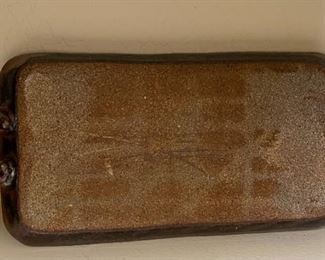 4pc Studio Art Pottery Earthenware Serving Platters Signed Largest: 2 x 11.5 x 12.5in