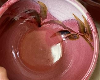 4pc Studio Art Pottery Bowls Earthenware Signed 3in H x 6in diameter