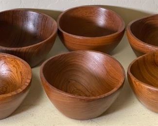 9pc Unisilver Thai Teak Wood Salad and Serving Bowl Set w Utensils Serving Bowl: 6in H x 10in diameter