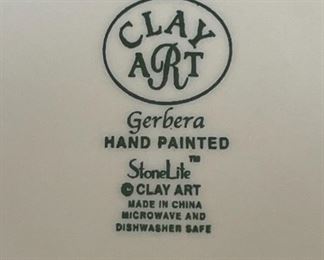 7pc Clay Art Gerbera Figural Floral Plates Yellow Daisy 8.25in diameter