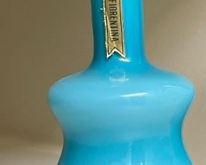 2pc Stelvia Opalina Fiorentina Italian Glass Vases Pair 6.5 in H