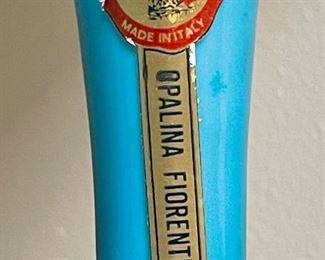 2pc Stelvia Opalina Fiorentina Italian Glass Vases Pair 6.5 in H