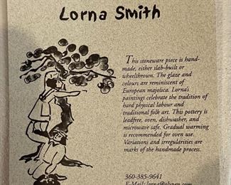 Lorna Smith Studio Pottery Ceramic Fish Plate 2 x 12 x 7.5 in HxWxD