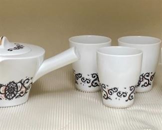 5pc Noritake MCM Teapot Tea Set Teapot: 4 x 7 x 6 in HxWxD